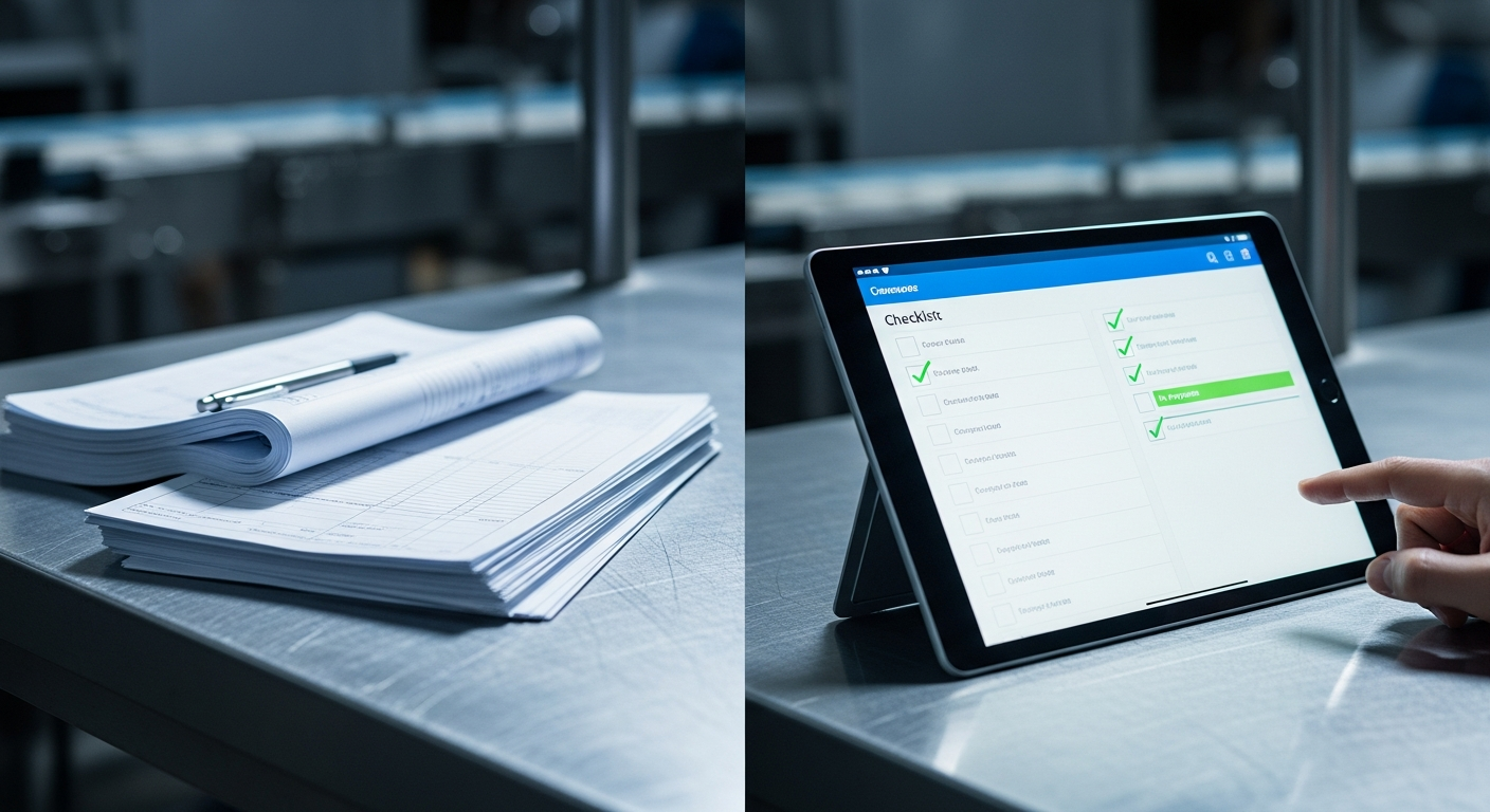 Registros de control de calidad en papel frente a los mismos registros en una tablet